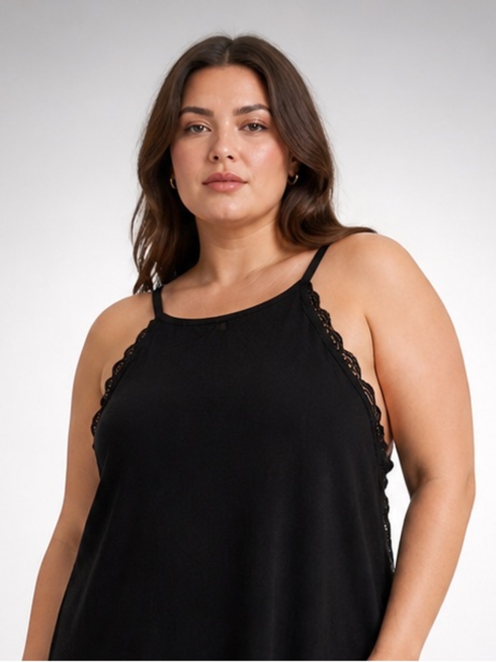 Torrid Black Lace Trim Cami Tank Size 1X